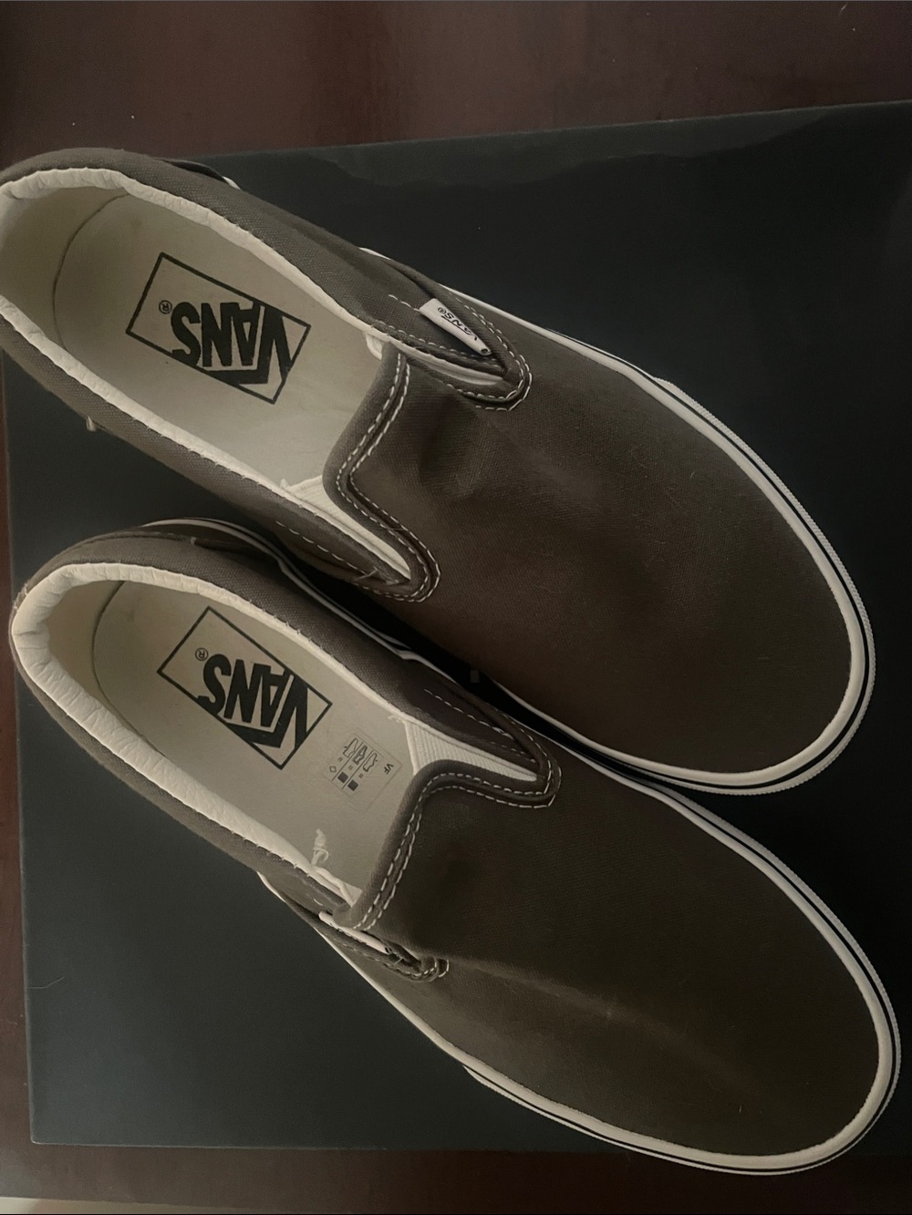 Vans Classic Slip-On Loafers in Brown and White